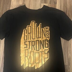 Black T-Shirt with Gold Graphic